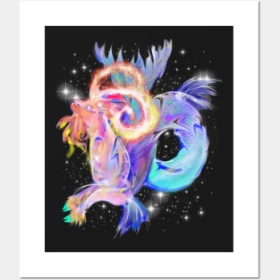 Colorful Rainbow Capricorn symbol image astrology zodiac art Posters and Art